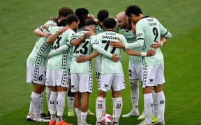 Western United FC players huddle during the A-League match between Auckland FC and Western United FC at Go Media Stadium, Auckland, New Zealand on Saturday 21 December 2024. © Photo: Andrew Cornaga / Photosport