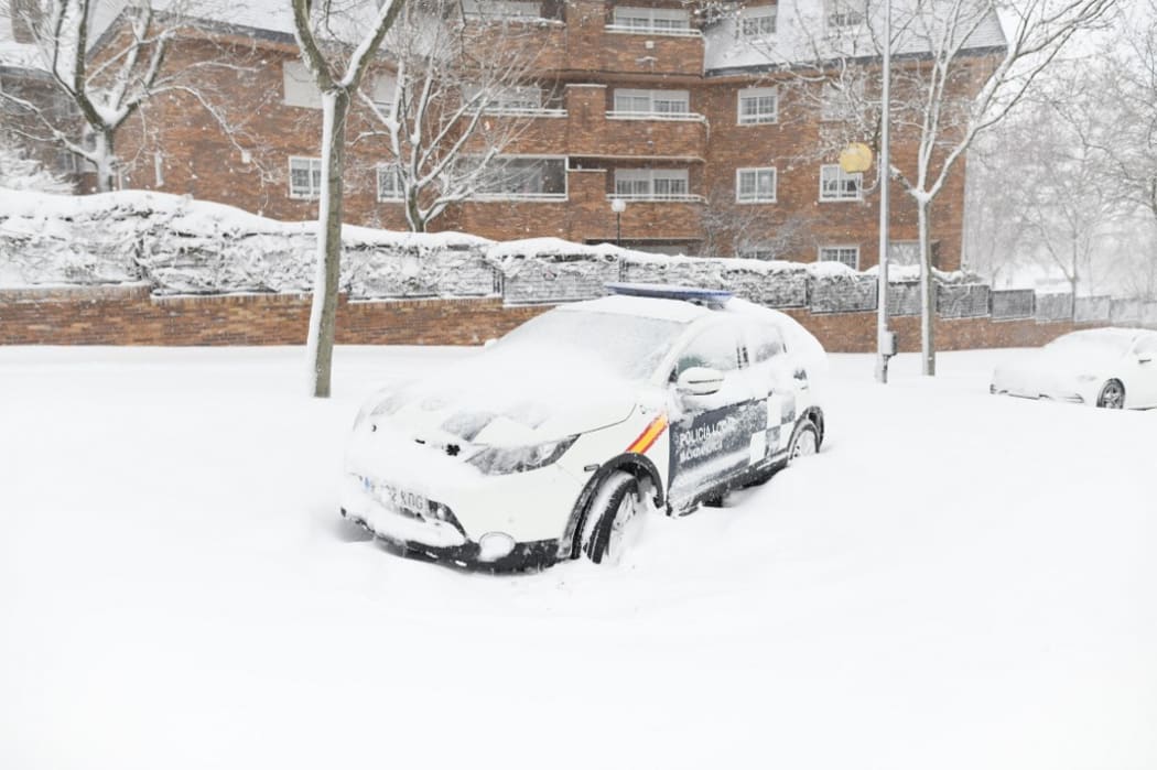 A hundred people have been able to protect themselves from the storm Filomena in the Polideportivo Príncipe Felipe, in the municipality of Majadahonda in Madrid on 9th January, 2021. T