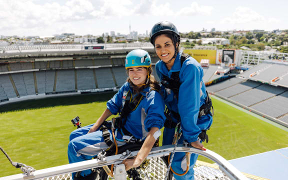 Soph and Indy on the Eden Park roof
