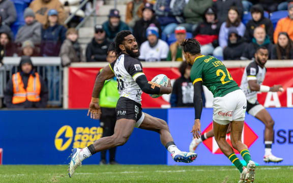 HARRISON, NJ - March 15: South Africa over Fiji 10–7 in the men's Cup Final at the 2026 HSBC SVNS New York at Sports Illustrated Stadium on March 15, 2026 in Harrison, New Jersey. (Photo by Alex Ho / World Rugby)