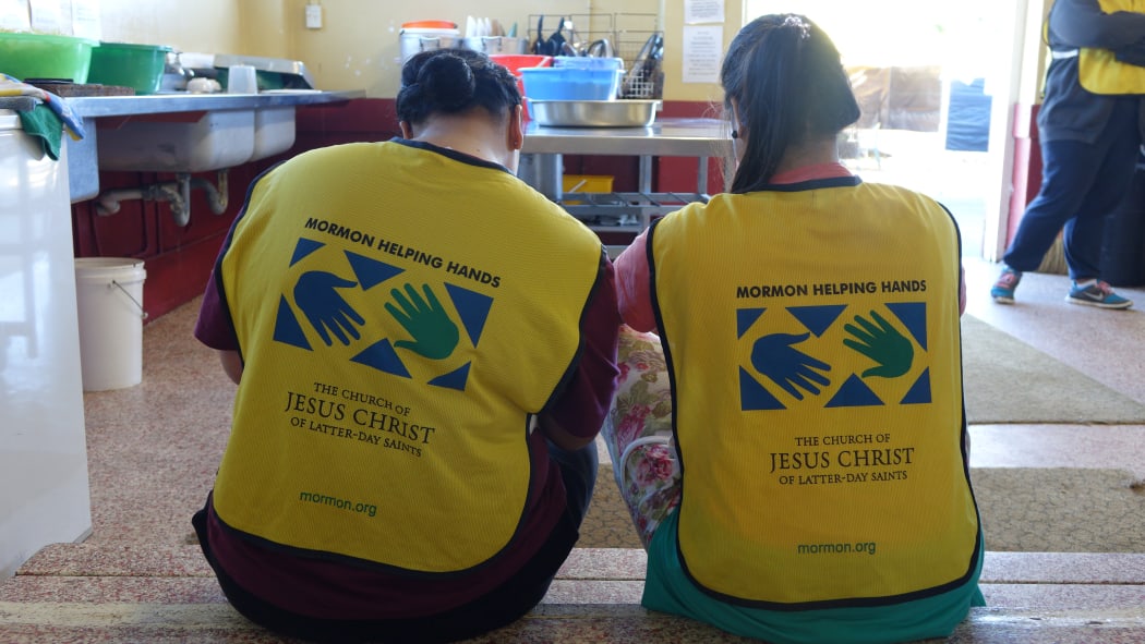 Volunteers at Te Puea marae.