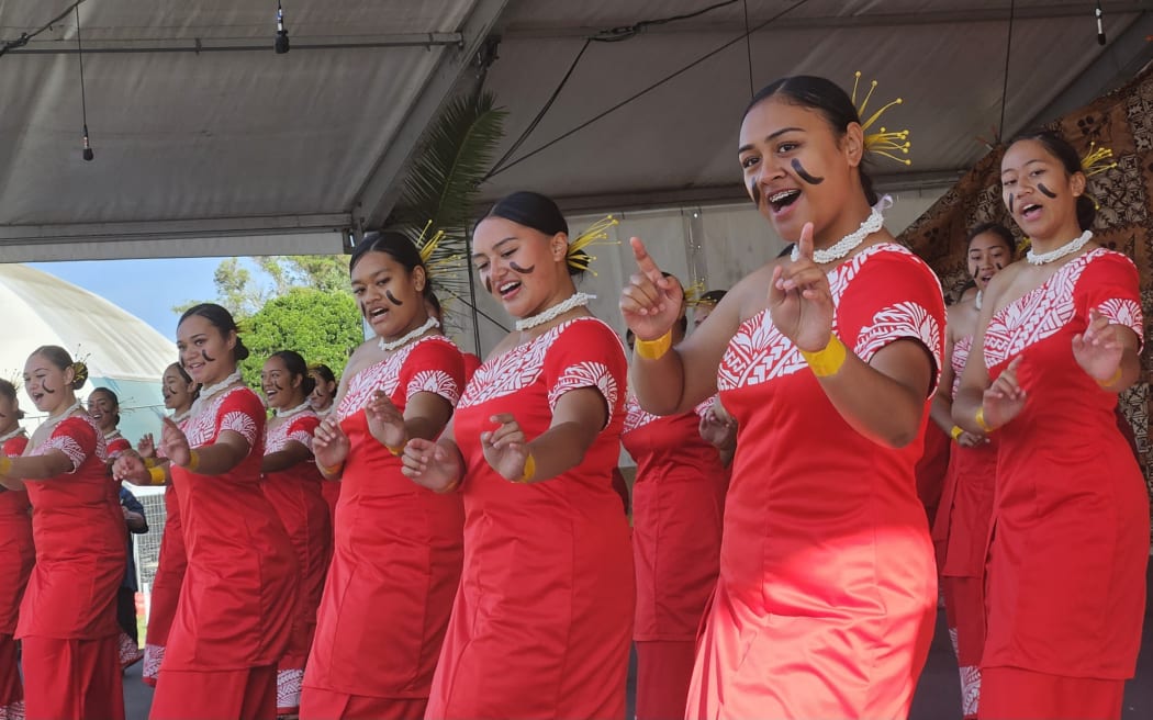 Samoa Stage performers at the Auckland Polyfest 2024.