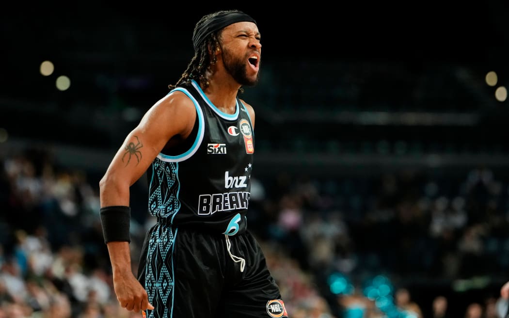 Breakers guard Parker Jackson-Cartwright celebrates