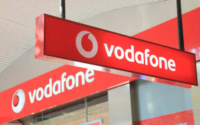 Logo of Vodafone.