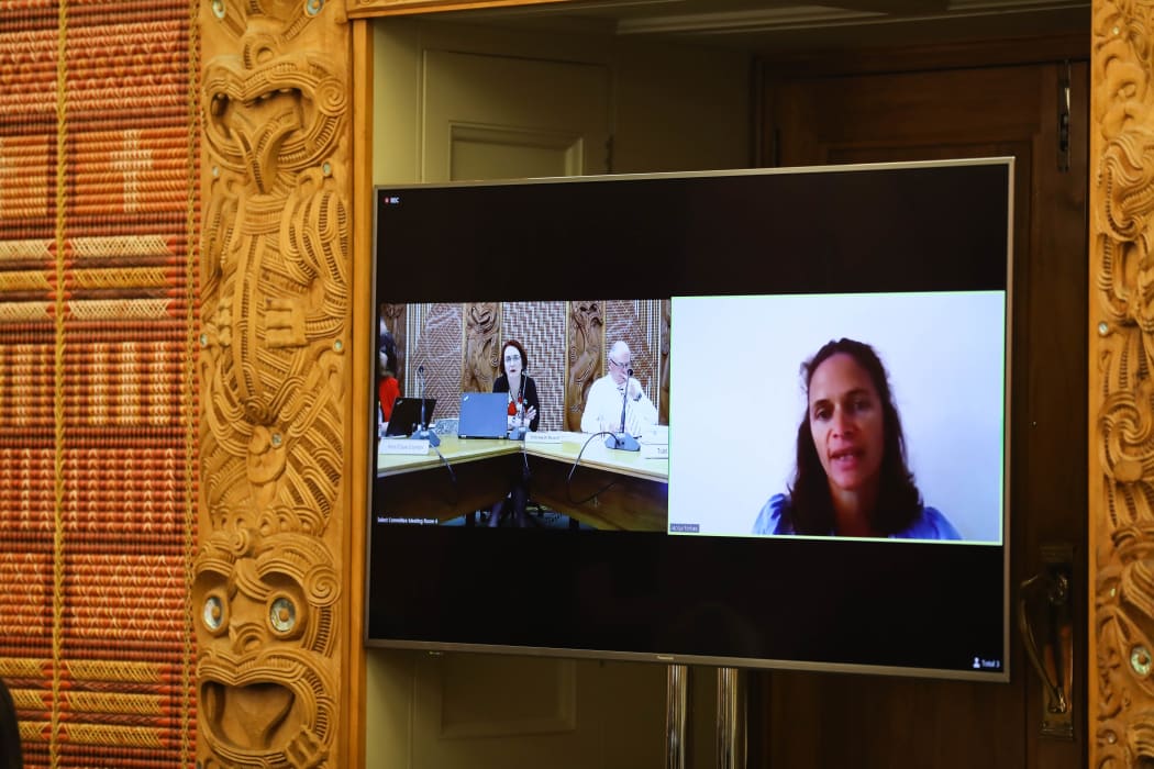 Para Kore Marae Incorporated general manager Jacqui Forbes speaks to the Environment Committee via videoconference.