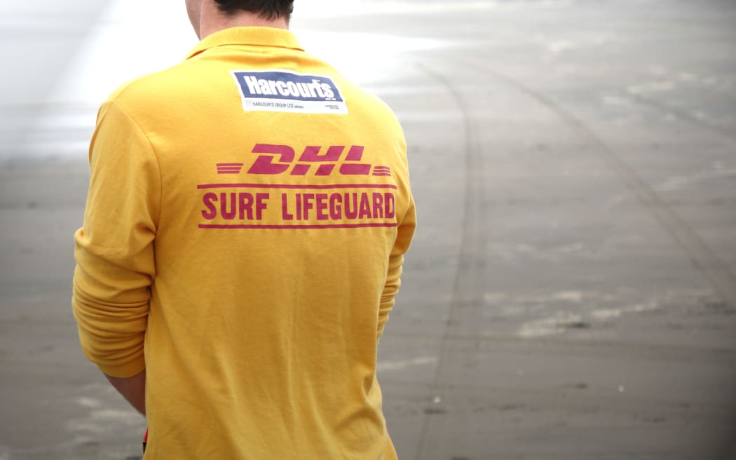 A Surf Life Saving lifeguard at Muriwai Beach, Auckland, on 22 October 2015.