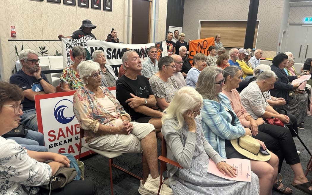 The public gallery was packed with Bream Bay residents during Thursday’s meeting.