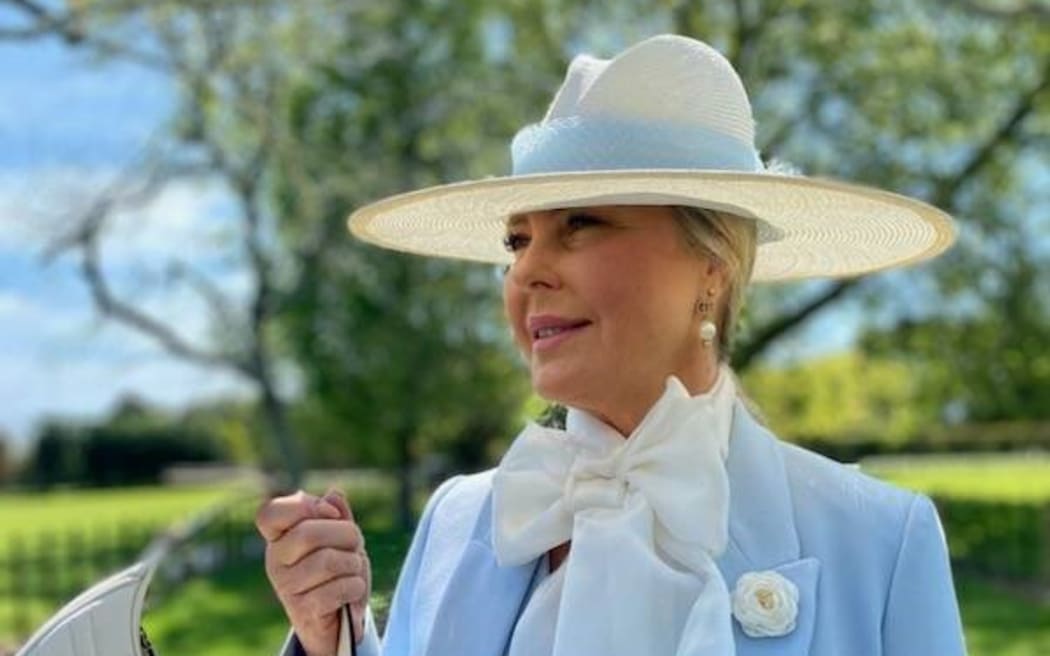 Anna Campbell, New Zealand finalist in the 2023 Lexus Melbourne Cup Carnival’s Fashion on the Field