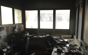 A supplied image shows damage following unrest at the Christmas Island Immigration Detention Centre. The photo was supplied on 11 November 2015 by the office of Australian MP Peter Dutton.
