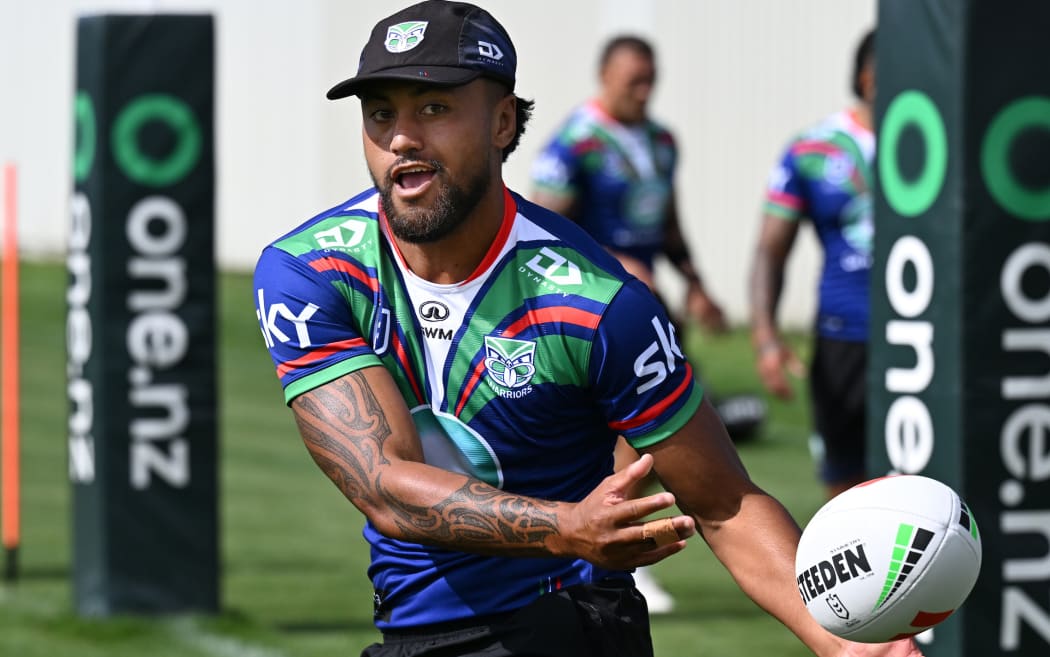 Adam Pompey during a Warriors training session at Go Media Stadium.