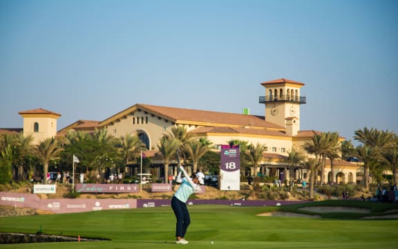 Lydia Ko playing in Saudi Arabia.