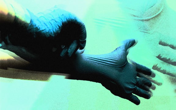 Stylised medical gloves