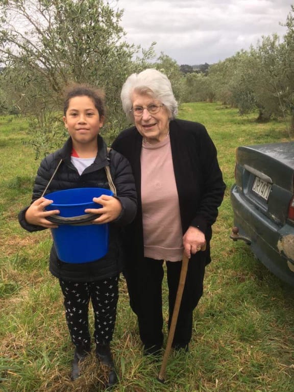 Dame Miriam Dell with her granddaughter, Willa Dell.