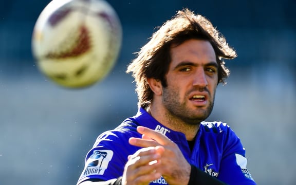 Sam Whitelock of the Crusaders during the  Captains Run before their match against the Lions.