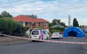 Police at the scene of the incident on Hillary Street in Liberton.