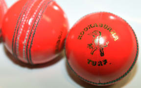 The pink balls which will be used in the inaugural day-night test in Adelaide.