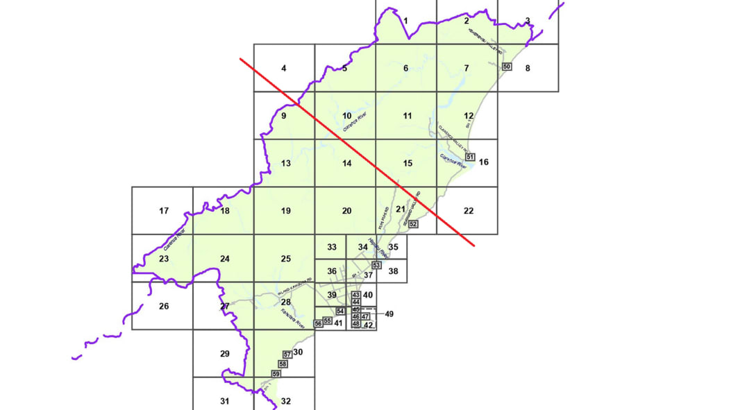 Kaikōura's ratepayer region would be cut almost in half if residents north of Ōhau Point, or the red line, were absorbed by the Marlborough District Council.