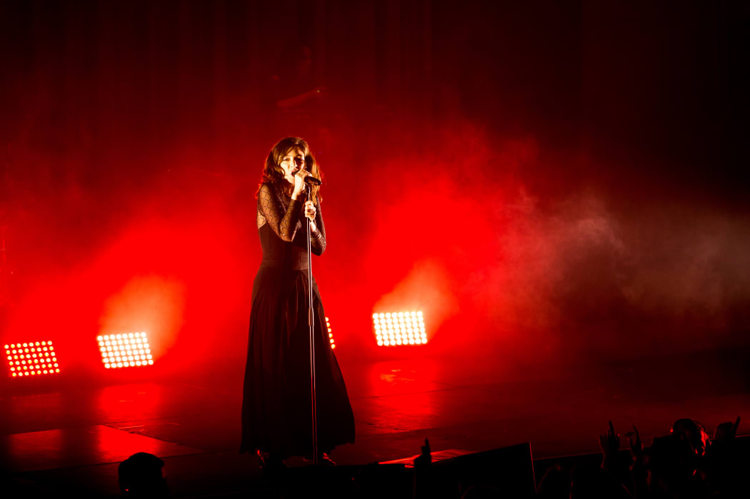 Lorde on stage at the Dunedin Town Hall