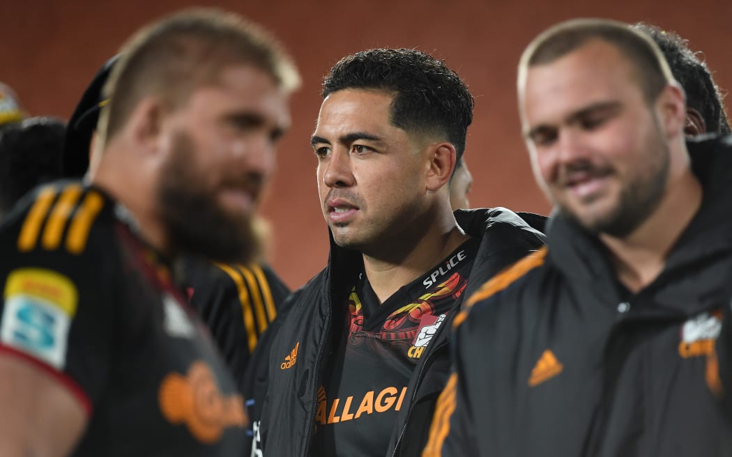 Anton Lienert-Brown of the Chiefs.
Chiefs v Hurricanes, Super Rugby Pacific at FMG Stadium Waikato, Hamilton, New Zealand on the Saturday 20 May 2023. Copyright Photo: Jeremy Ward / www.photosport.nz