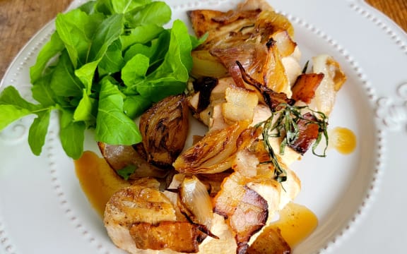 Chicken Breasts with Bacon Shallots