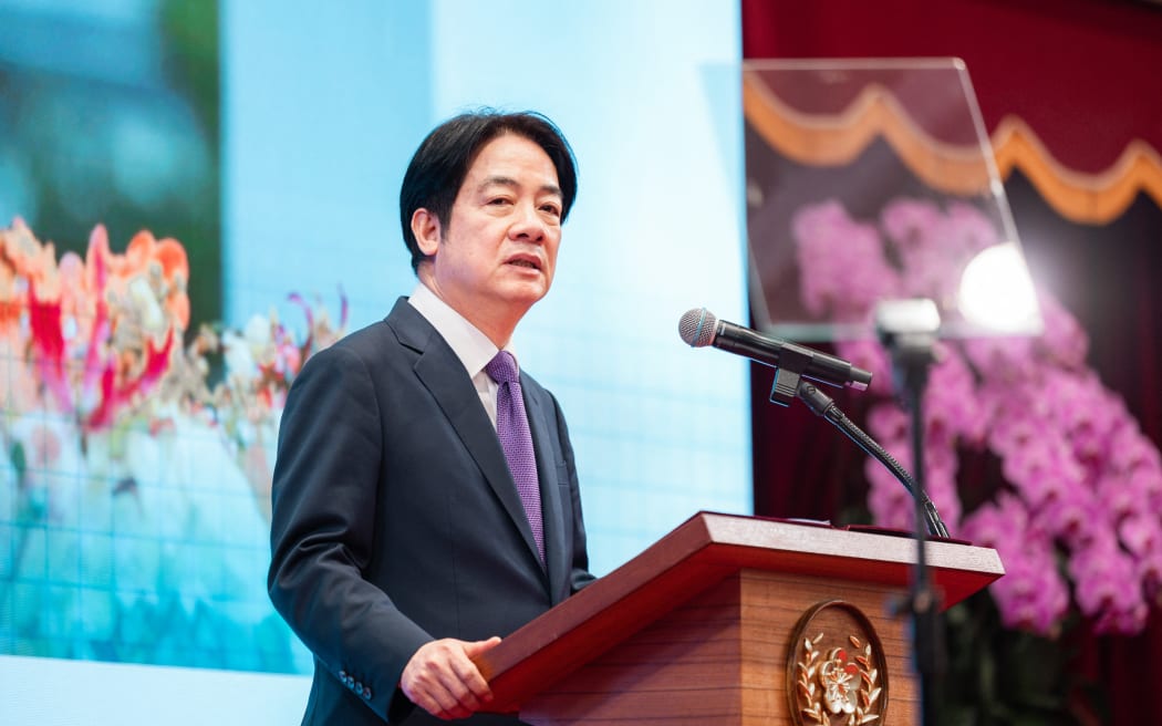 Taiwan's President Lai Ching-te giving his New Year’s Address at the Presidential Office in Taipei 2025.