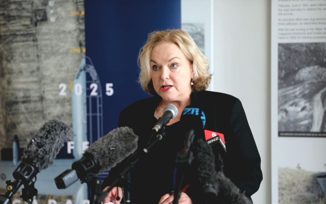Defence Minister Judith Collins making the announcement.