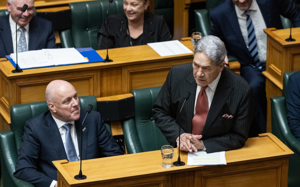 Winston Peters during the first debate of the 54th Parliament.