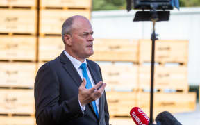 National leader Todd Muller at Apata Group Limited in Katikati on 28 May 2020.