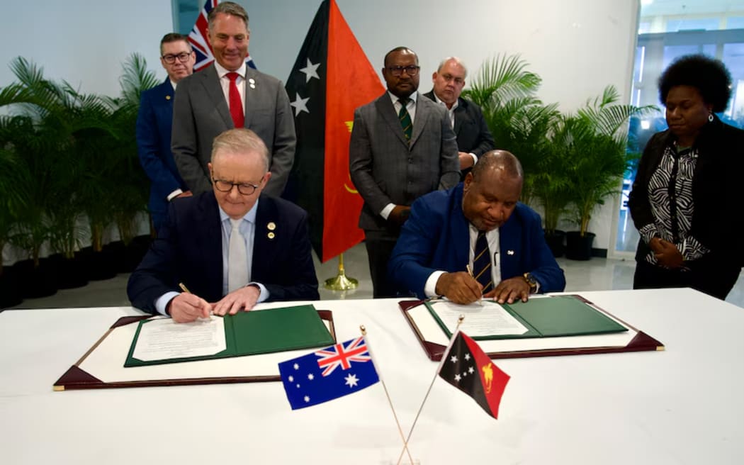 The treaty would create an "alliance" between the two countries.   (ABC News: Lincoln Rothall)