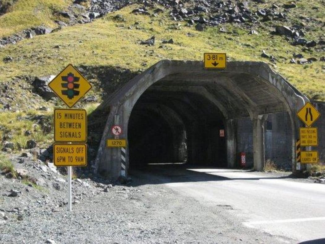 The eastern entrance to the Homer Tunnel.