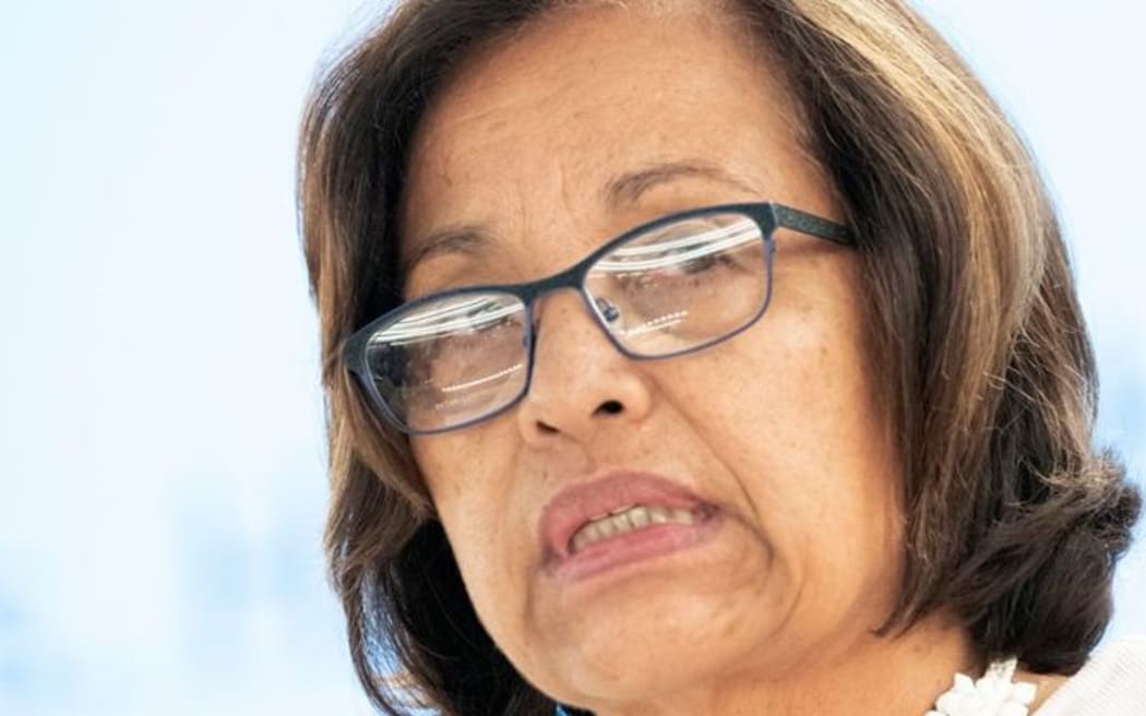 Hilda Heine speaking at the UN Human Rights Council in Geneva.