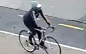 A CCTV image of the Grey Lynn cyclist who was seriously injured on 4 May 2023.