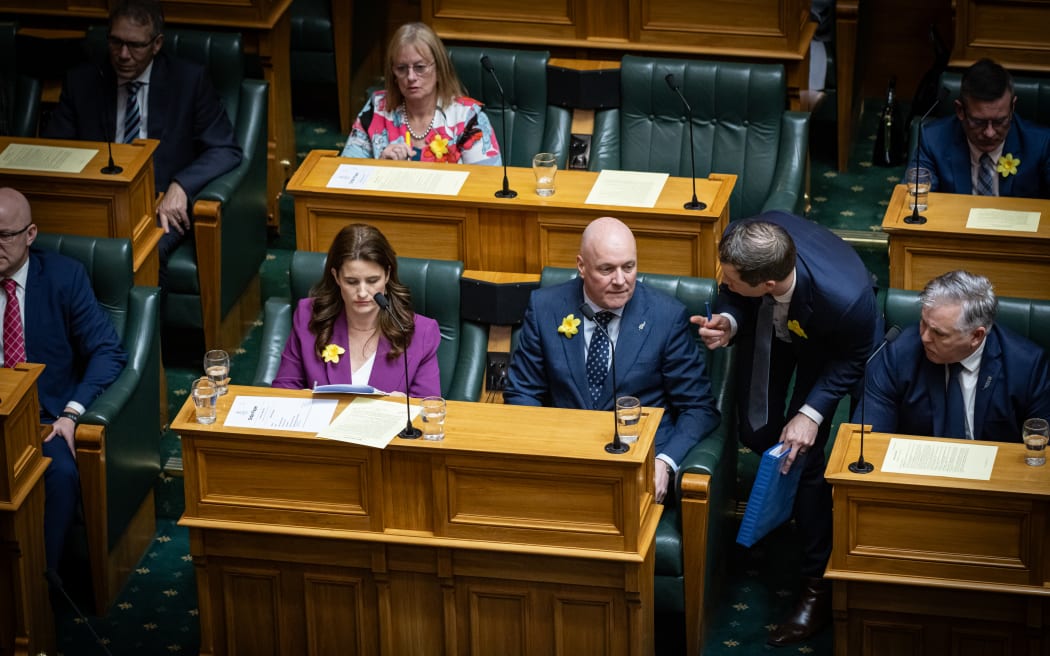 National Party Whip Chris Penk gives his leader a status update.
