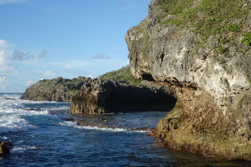 The rocky foreshore of Niue