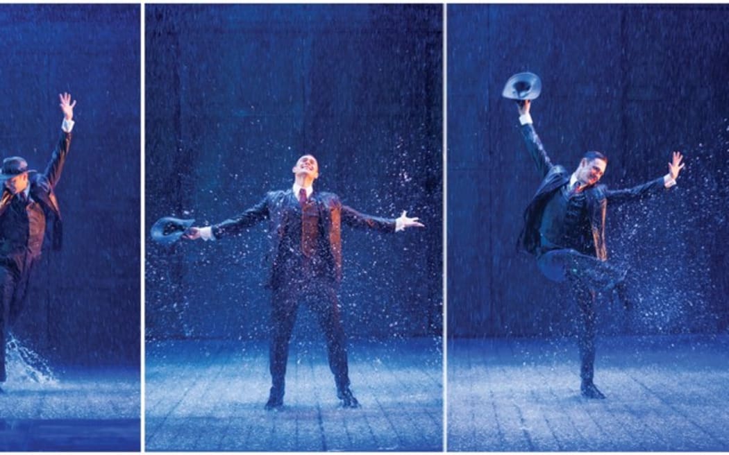 Rain is forecast for the century-old St James Theatre as it's turned into a "water park" to recreate the scenes made so famous by Gene Kelly and Debbie Reynolds.