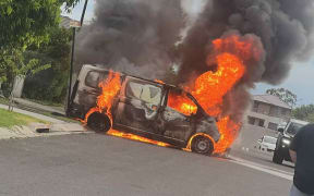 A white van was found on fire shortly after the shooting.