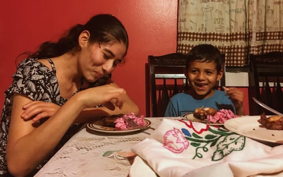 Reunited! Wilson and his mother Maria Antonia Larios Soto, who goes by Tonita.