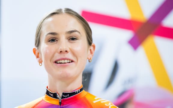New Zealand cyclist Niamh Fisher-Black riding for SD Worx, 2023.