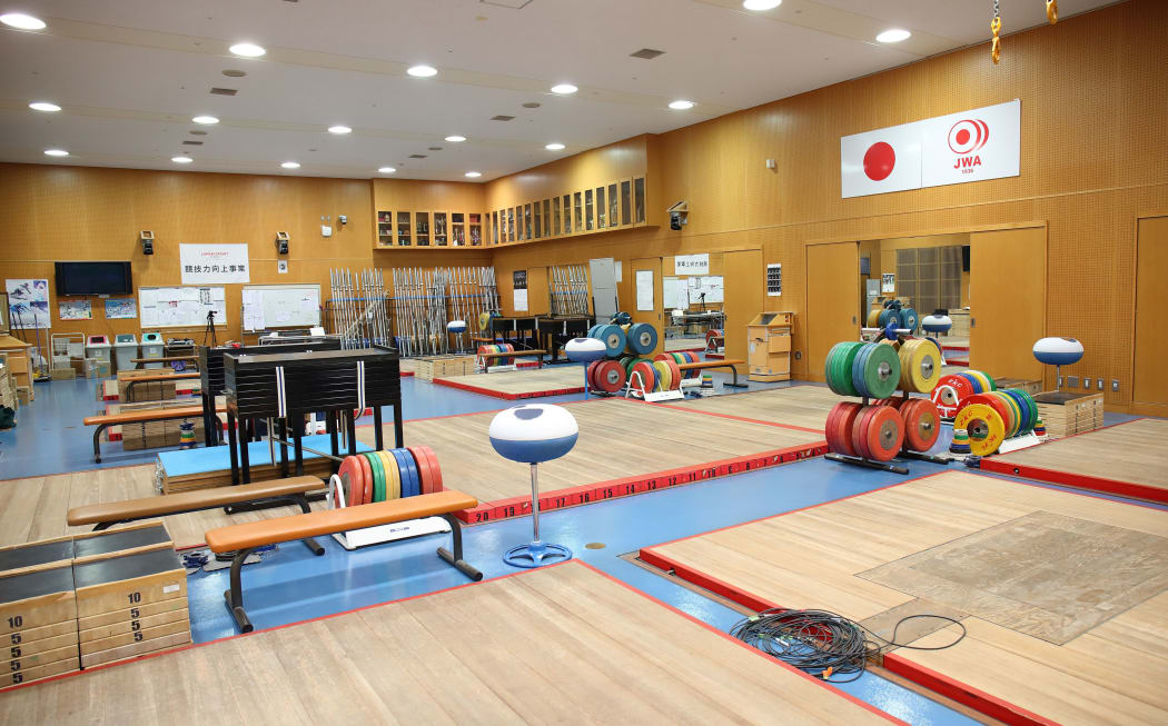 Olympic weightlifting gym in Tokyo.