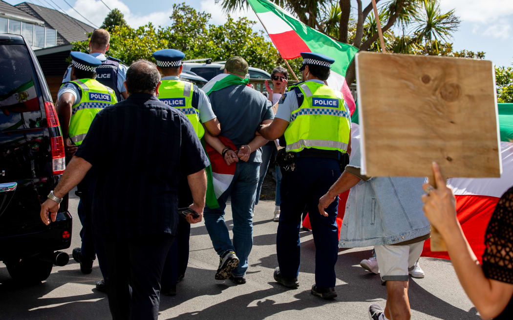 Iranian Embassy protest - Wellington 13 January 2026