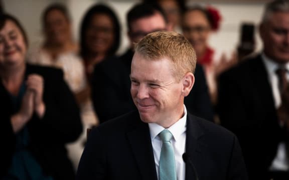 Chris Hipkins being sworn in as PM