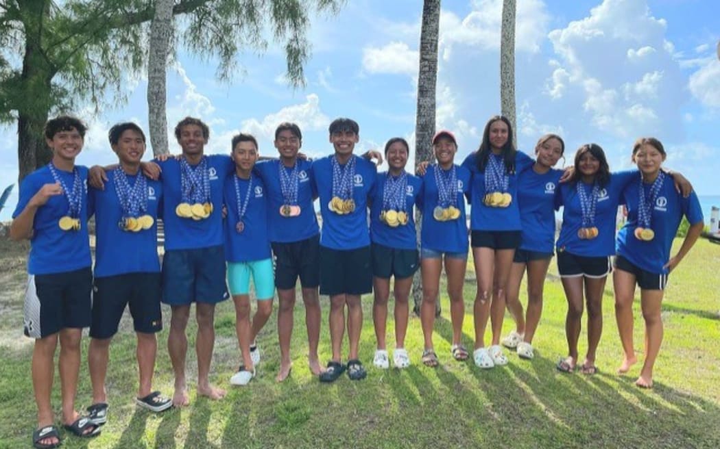 CNMI swimmers at the Micronesian Games.