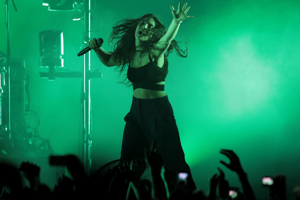 Lorde performing at TSB Arena in Wellington.
