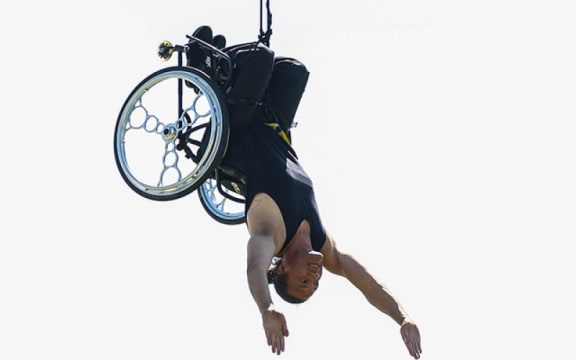 Rodney Bell shows no fear in his aerial dance Hurihuri