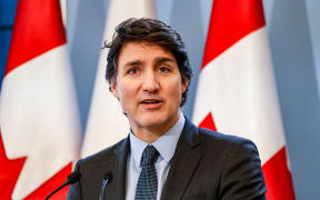 Prime Minister of Canada, Justin Trudeau speaks to the press in Warsaw, the capital of Poland on 26 February, 2024.