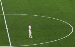 A dejected All Whites captain Chris Wood