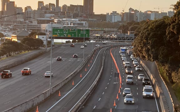 Traffic beginning to build early on Monday morning.