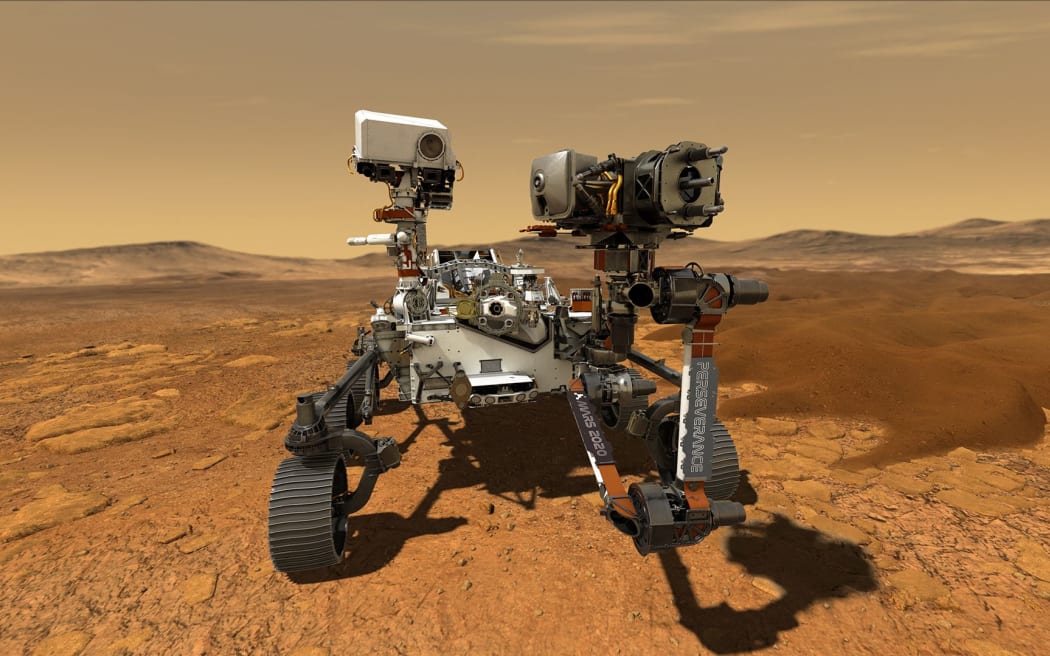 This handout file illustration obtained on March 5, 2020 courtesy of NASA shows the Mars rover Perseverence.