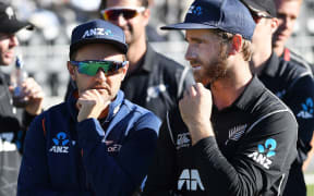 Mike Hesson and Kane Williamson.ponder the series loss to England.