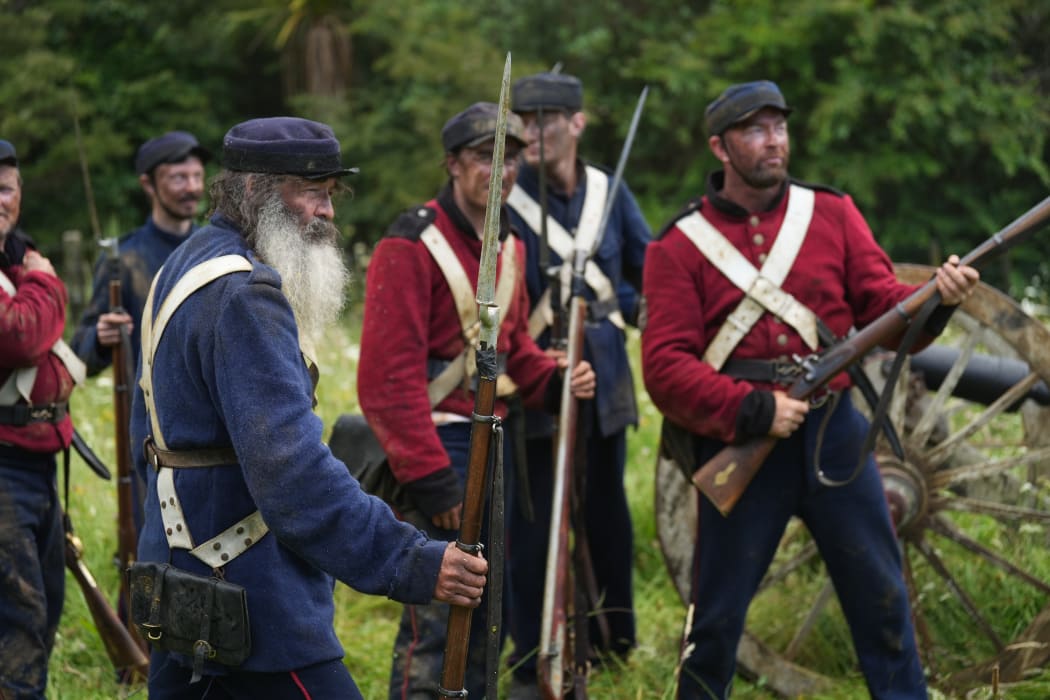 British soldiers in a field